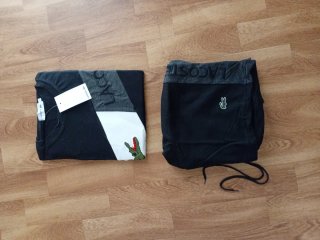 Conjunto Lacoste Negro/Gris