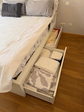 Estructura Cama MALM Ikea Blanca 4 Cajones