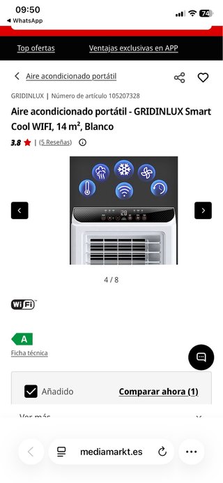 Aire Acondicionado portatil GRIDINLUX Wifi