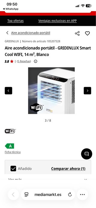 Aire Acondicionado portatil GRIDINLUX Wifi