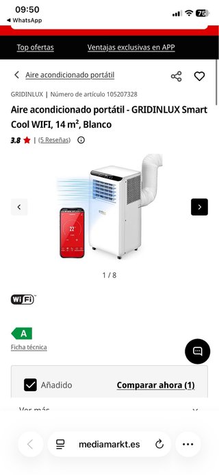 Aire Acondicionado portatil GRIDINLUX Wifi