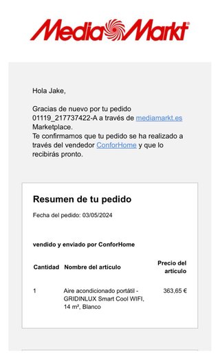 Aire Acondicionado portatil GRIDINLUX Wifi