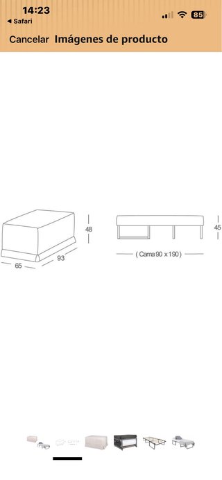 Cama Puff Plegable Quality Furniture Beige