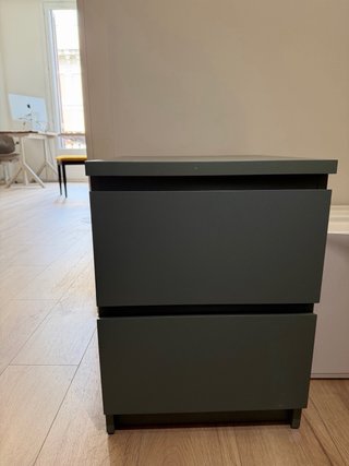 Mesita Noche IKEA Gris-Verde 2 Cajones