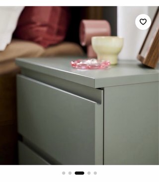 Mesita Noche IKEA Gris-Verde 2 Cajones