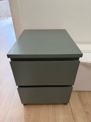Mesita Noche IKEA Gris-Verde 2 Cajones