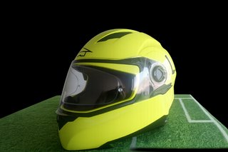 Casco Moto Integral Amarillo AXO Visera