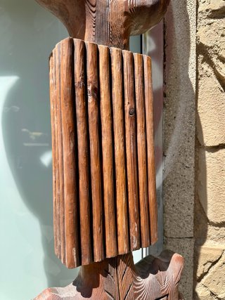 Tótem madera maciza tallada (2 unidades)