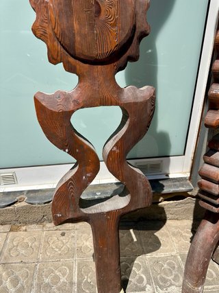 Tótem madera maciza tallada (2 unidades)