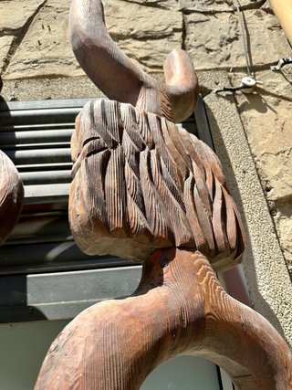 Tótem madera maciza tallada (2 unidades)