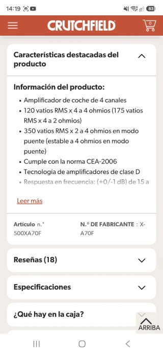 Etapa Potencia Alpine X-A70F Alta Gama