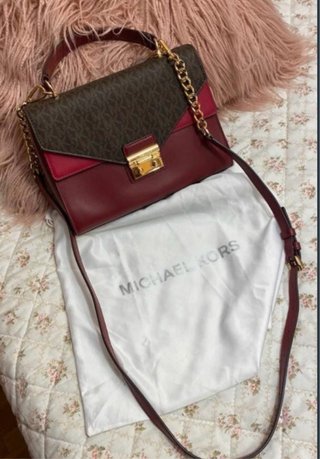 Bolso Michael Kors Auténtico Marrón y Rojo
