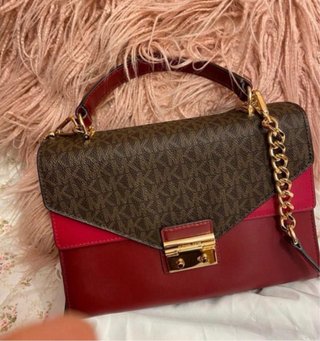 Bolso Michael Kors Auténtico Marrón y Rojo