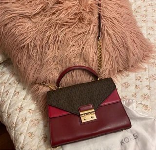 Bolso Michael Kors Auténtico Marrón y Rojo