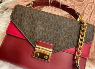 Bolso Michael Kors Auténtico Marrón y Rojo