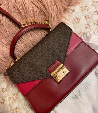 Bolso Michael Kors Auténtico Marrón y Rojo