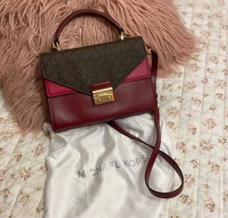 Bolso Michael Kors Auténtico Marrón y Rojo
