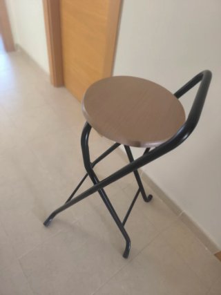 Banqueta plegable metal y madera