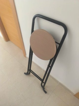 Banqueta plegable metal y madera