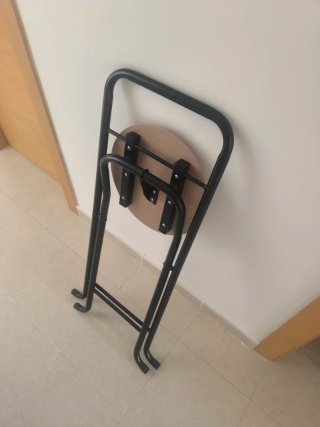 Banqueta plegable metal y madera