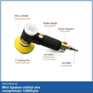 Mini lijadora orbital aire comprimido 12000rpm