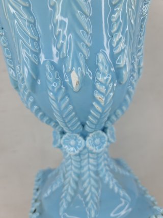 Lámpara de Mesa Cerámica Manises Azul Vintage