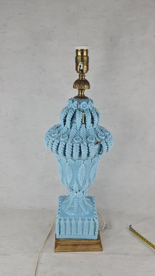 Lámpara de Mesa Cerámica Manises Azul Vintage