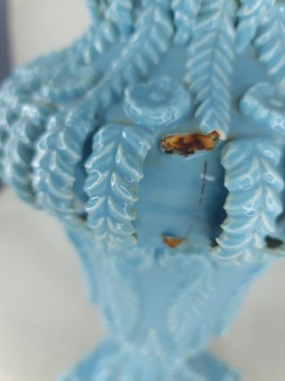 Lámpara de Mesa Cerámica Manises Azul Vintage