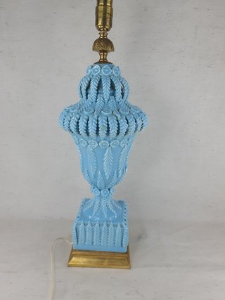 Lámpara de Mesa Cerámica Manises Azul Vintage