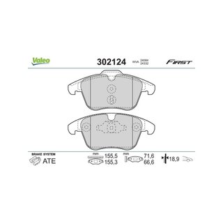 Valeo pastillas freno Essential 302124 delantero