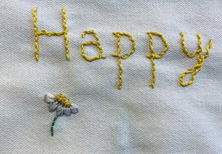 Pochette ricamo a mano Happy NUOVA