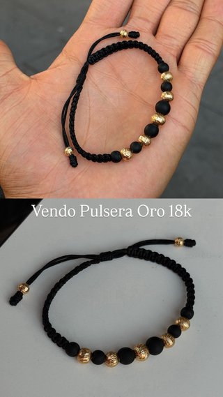 Pulsera Balines Oro 18k Negra