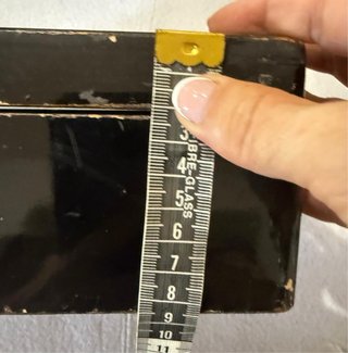 Antica scatola giapponese con gru e pino