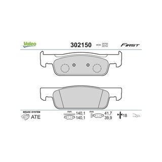 Valeo Pastillas de freno Essential 302150
