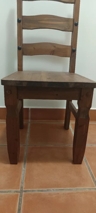 Juego 4 Sillas Madera Rústicas Marrones