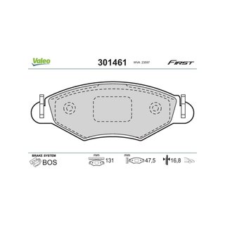 VALEO Pastillas freno Essential 301461 delantero