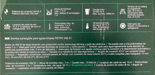 Bomba Sumergible PARKSIDE PETPK 400A1 agua limpia