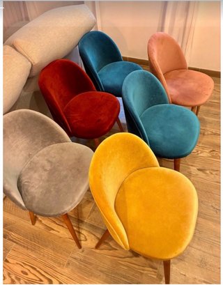 Pack 6 Sillas Terciopelo Madera