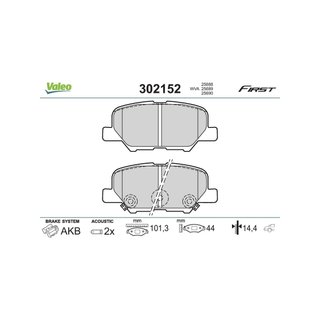 Valeo First 302152 pastillas freno eje trasero