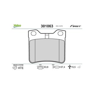 Valeo Essential 301063 pastillas freno trasero