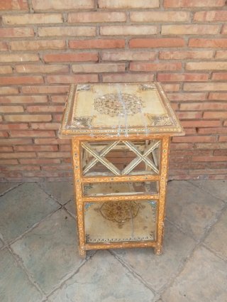 Mesa auxiliar Nepalí madera decorada