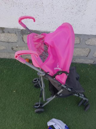 Silla de paseo rosa y gris