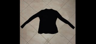 Top Guess donna nero vintage mezza zip L