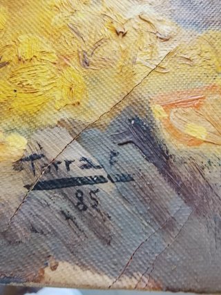 Cuadro óleo antiguo paisaje