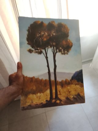 Cuadro óleo antiguo paisaje