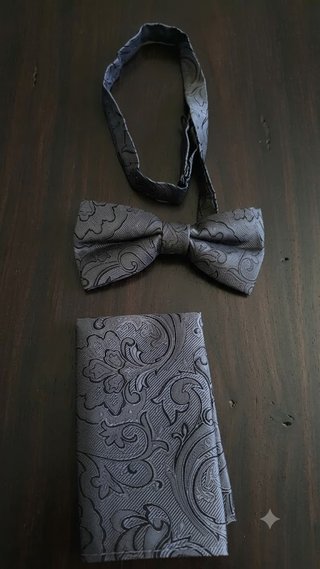 Conjunto Colete e Gravata Borboleta Cinza
