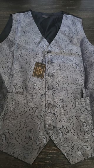 Conjunto Colete e Gravata Borboleta Cinza