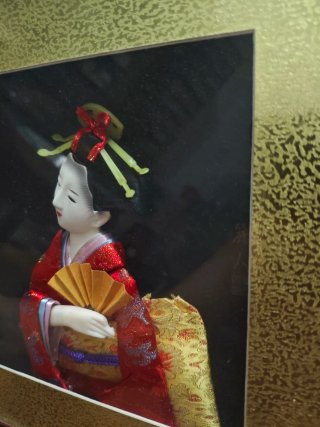 Cuadro 3D Geisha Japonesa Seda y Brocado