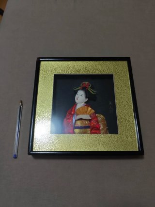 Cuadro 3D Geisha Japonesa Seda y Brocado