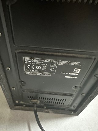 Barra de Sonido Sony Negra y subwofer,model SA-ZF9